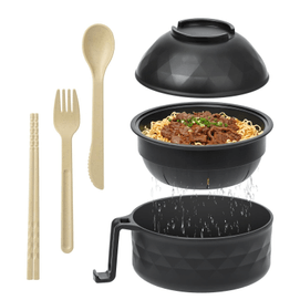 Microwave Ramen Cooker,Ramen Bowl Set,Microwave Noodle Bowl With Chopsticks and Spoon, College Dorm Room Essentials for Girls for Boys