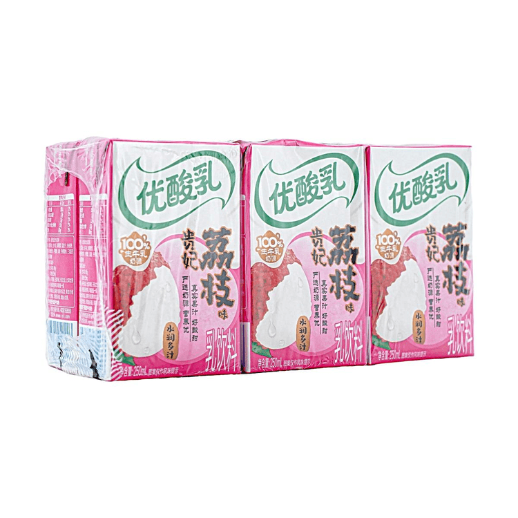 Yili Group Youngfun Dairy Drink,Royal Lychee Flavor,8.45 fl oz*6
