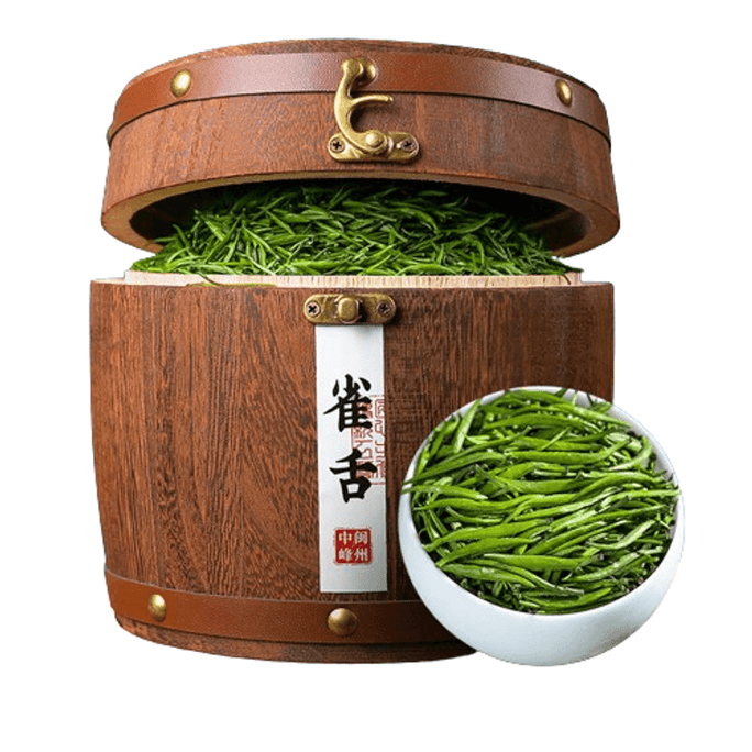 【中国直邮】 中闽峰州 雀舌绿茶2025新茶明前嫩芽茶叶特级浓香型木桶礼盒装 250g/桶