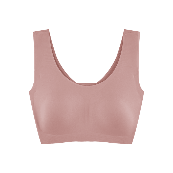 ubras Women's OneSize Wireless Seamless Comfrot Full Coverage Bra with Back Hook Peach