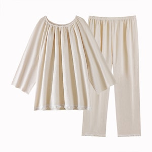 【中国からの直送】HSPM 新作 コットン 快適 軽い 中国風 ゆったり 家庭服 タッセル コットン ヤーン パジャマ セット L