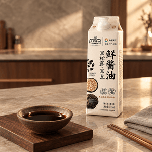 大王酱油 黑松茸黑豆鲜酱油 500ml【黑豆酿造】【减盐25%】【添加黑松茸≥5%】