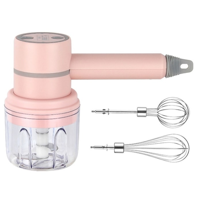 Egg beater and garlic machine (two in one) light pink