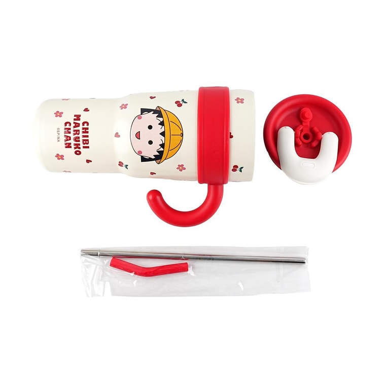 Co-marqué avec Cherry Maruko, Mega Straw Cup Ice Cup Grande Capacité Tasse Isolée avec Isolation en Acier Inoxydable 316 9