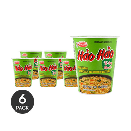 Hao Hao Instant Noodles , Vegetarian Artificially Flavored Veegetable Flavor, 2.3 oz *6【6 Packs】