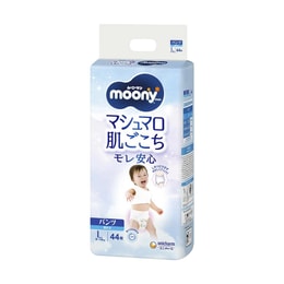 日本MOONY尤妮佳 拉拉褲 L號 9-14kg 44片入 暢透系列 嬰兒學步褲 男寶寶專用
