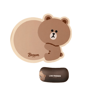 Mouse pad non-slip wear-resistant soft pad thickened Brown Bear embrace posture models Mouse pad + hand rest 1 set