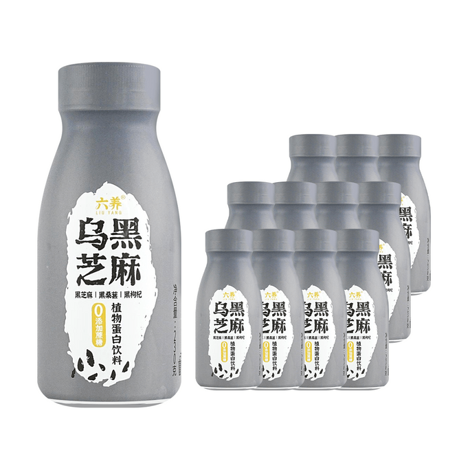 六养 乌黑芝麻燕麦奶 植物蛋白早餐饮品 230g*12【12瓶装】【脱发救星】【0蔗糖】