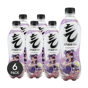元氣森林 夏黑葡萄味蘇打氣泡水 480ml*6瓶【超值裝】【0白砂糖0脂0卡】