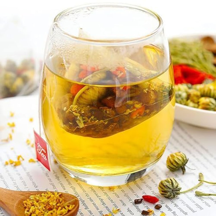 【Canada Direct Mail】 Sifanda Chrysanthemum and Cassia Seed Tea 100g (5g×20p) Herbal Refreshing Afternoon Tea, Home Office Staple Tea, All-Season Cool Tea, All-Nighter Staple Tea Mixed Tea Bags, Holiday Gift 4