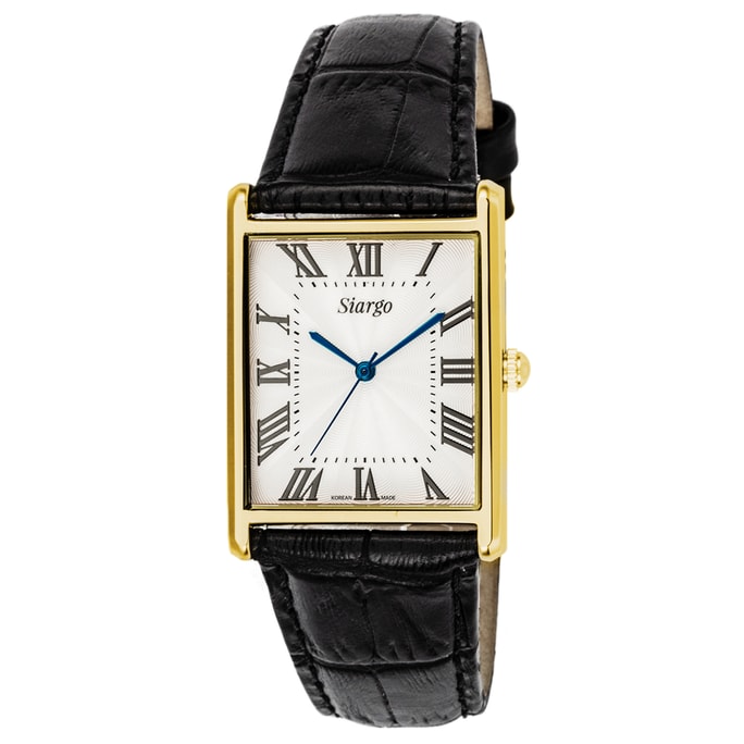 韓國 西亞戈 Fennel 系列 28毫米 中性腕錶,機刻紋黃銅錶殼,藍寶石玻璃鏡面,牛皮錶帶,瑞士 Ronda 石英機芯(金 / 白色 / 黑)