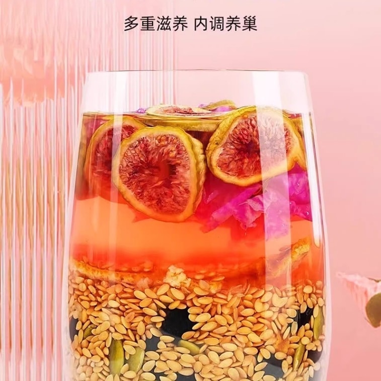 北京同仁堂 亜麻仁、イチジク、桑の実茶：天然プロゲステロンを補充し、複数の栄養効果を提供し、卵巣の健康を調整します。ハーブティーバッグ 10g*15袋 6