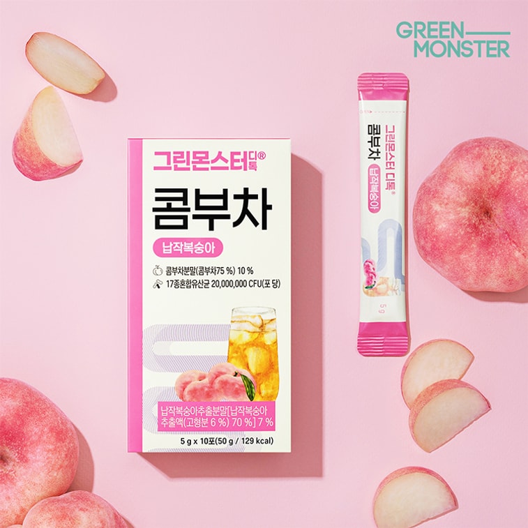  韓國 Green Monster [] 排毒康普茶 蟠桃 - 10 Packets * 0.17oz 3