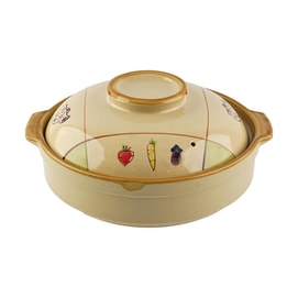 Vegetable Japanese Clay Pot Donabe,101 oz,11"Dx4"H(6.5"H)