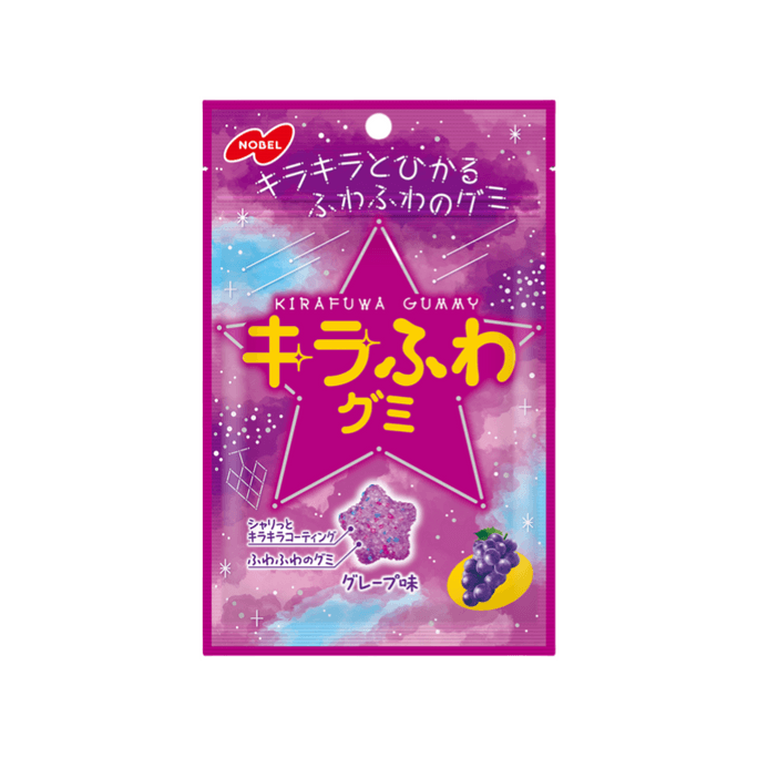 【日本直邮】 日本 诺贝尔制菓 Kirakira闪亮绵软葡萄软糖 50g