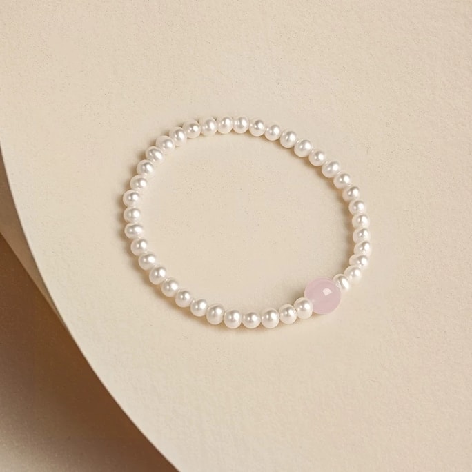Zhouxifu Freshwater Pearl Bracelet for Women: Pink Hematite Jewelry—Elegant and Sweet, the Perfect Holiday Gift for Your Girlfriend  Pearl Bracelet (Single Piece)