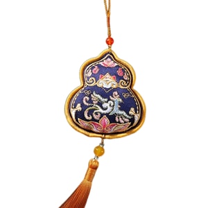Dunhuang Embroidery Gourd Sachet New Chinese Trend Cultural Gift Portable Accessory Gourd Dark Blue Peace 1 Piece