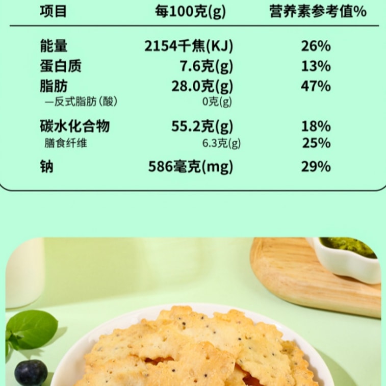 Tafe ·  Basil Butter Garlic Chia Seed Crispy Crackers 60g|Chia Seed Crunch, Garlic Basil Flavor · World Delicacy Awar 11