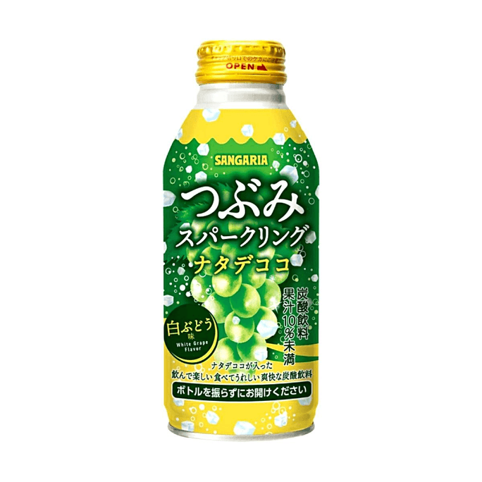 ナタデココ スパークリングホワイトグレープドリンク 12.85oz ココナッツゼリー入り爽快ソーダ
