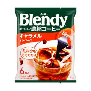 日本AGF Blendy濃縮膠囊咖啡 即溶黑咖液 焦糖風味 6顆 108g【加牛奶即成焦糖拿鐵】【新舊包裝隨機發】