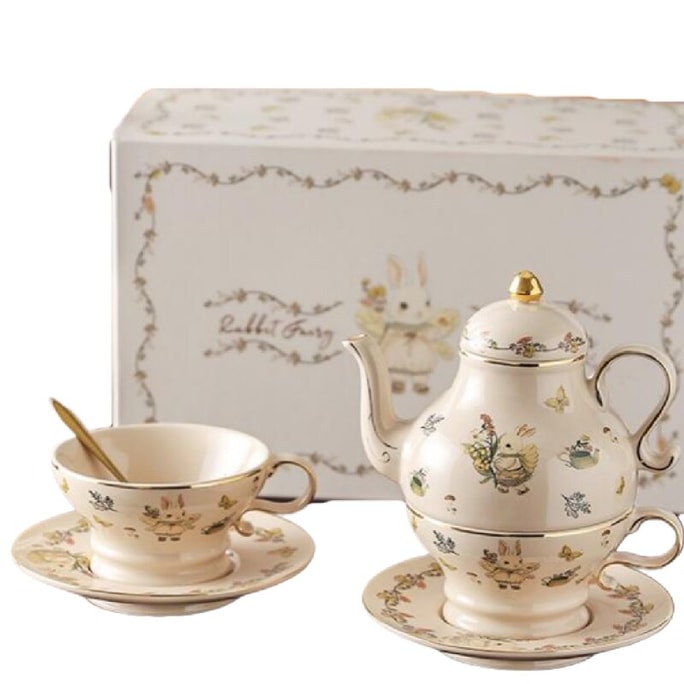Rabbit Fairy Ceramic Cup And Pot Set