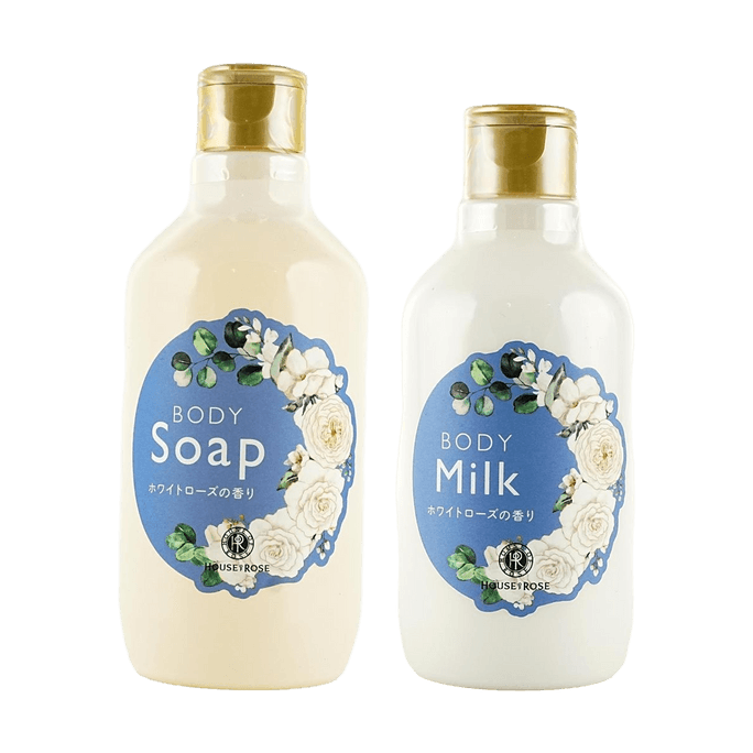 Limited Edition White Rose Body Wash & Body Lotion Set Moisturizing 10.14 fl oz + 6.76 fl oz