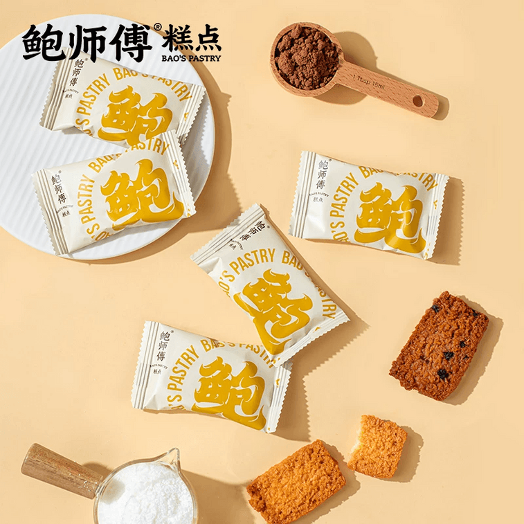 [중국 직배송] 바오시푸 코코넛 밀크 쇼트브레드, 중국식 페이스트리, 간편 간식, 120g 3