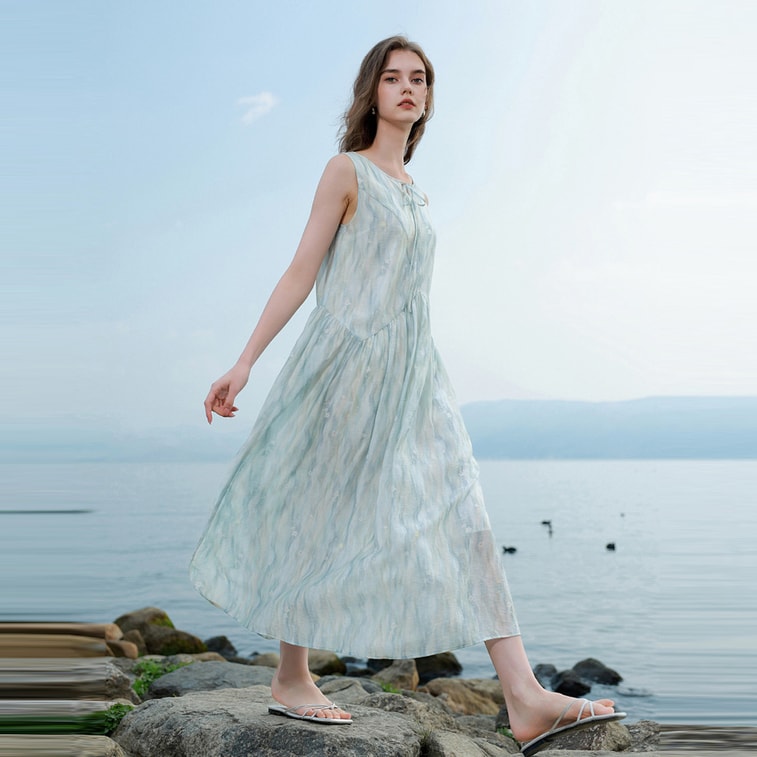 New Lyocell Tencel Floral Maxi Slip Dress Pink White Floral Size S 6