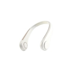 Small Fan 360° Adjustment 3-speed Settings Rapid Cool Portable Wearable Around Neck Ultra-long Battery USB Charge White