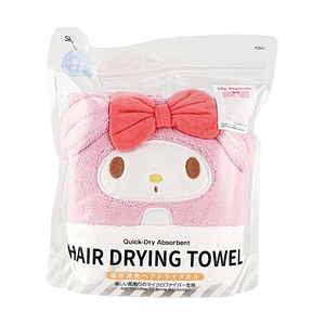 Sanrio マイメロディ マイクロファイバーヘアドライタオル 超吸水 速乾 15.7×39.4 in