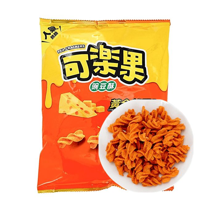 Pea Crackers Cheddar Cheese Flavor 3.1oz 【Classic Spiral Shape】【Rich Cheddar Cheese】