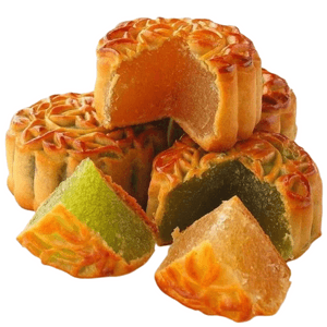 福食锦 水果小月饼哈密瓜凤梨草莓水蜜桃传统月饼中秋糕点心210g(21g*10个)