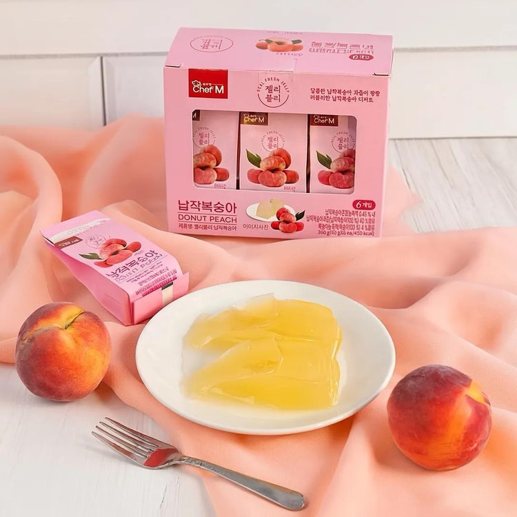 CHEF M Chef M Jellyvely Donut Peach Flavor Jelly, 2.11 oz*6 pack