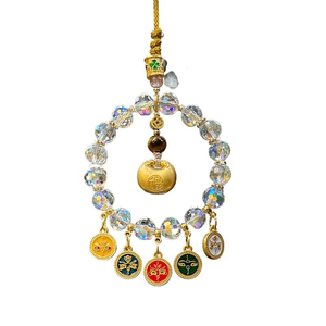 【中国からの直送】David Hangzhou 新型中国風リッチキンモクセイ五方マネーバッグ 大園ダブルパック カーペンダントマネーバッグ*1