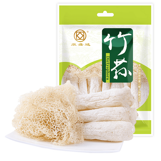 Gutian Specialty Dried Dictyophora Indusiata (Long Skirt) - Sulfur-Free Farm-Grown Mushroom for Soup & Hot Pot 50g