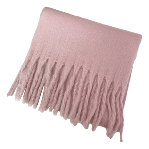 圍巾 防寒圍脖 氛圍配件 圈紗純色 粉紅色