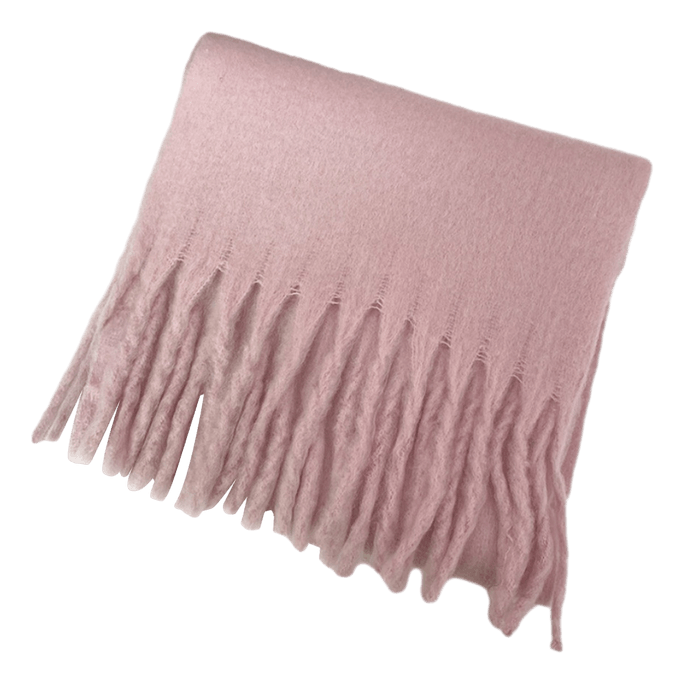 스카프 윈터 넥 워머 에트모스피어 액세서리 솔리드 컬러 스카프 핑크