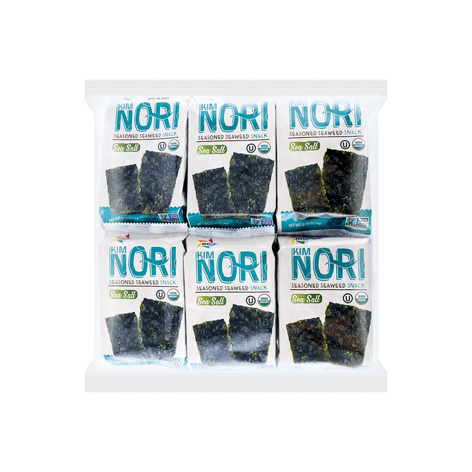 USDA Organic Seasoned Seaweed Snack Sea Salt Flavor,0.14 oz* 12 Pack