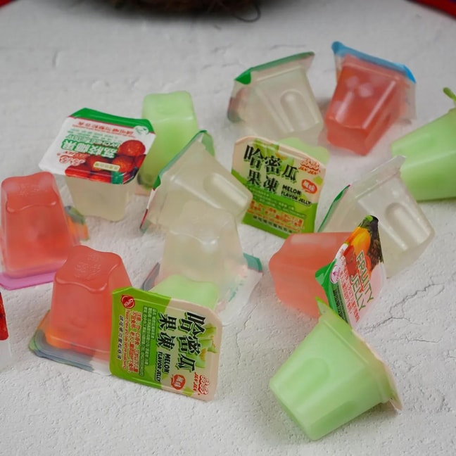 Coconut Fruit Jelly Gift Box,Melon+Lychee+Peach Flavor,38.8 oz