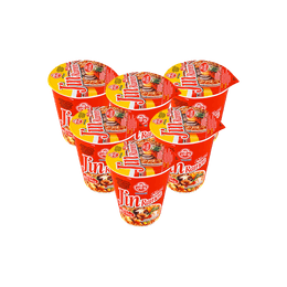 【超值六杯装】韩国OTTOGI / OTOKI不倒翁 JIN拉面方便面 辣味 杯装 65g*6
