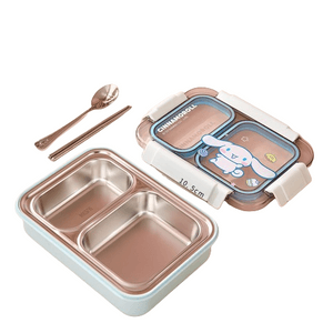 [중국에서 직접 우편] 산리오 구획형 단열 도시락통 스테인리스 학생용 사무직 근로자 휴대용 성인 도시락통 빅이어독