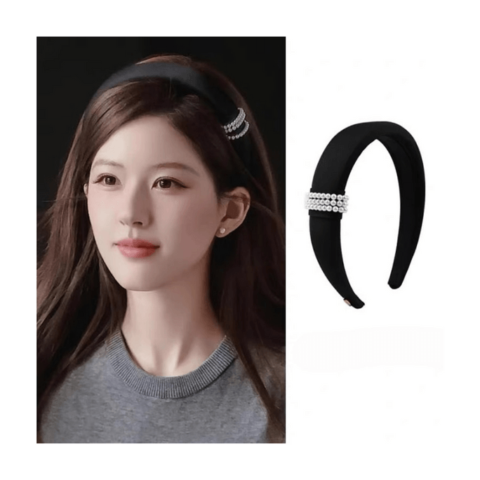 Pearl High Crown Headband Let Me Shine Let Me Glow Soft and Ethereal Black Pearl Headband 1 piece