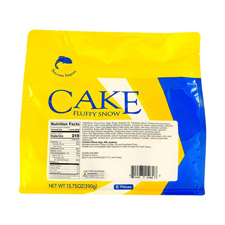 Fluffy Snow Cake ,6 Piece 13.75 oz【Breakfast Afternoon Tea Snacks】 7
