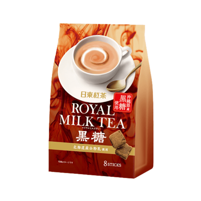 日本 日东红茶 冲绳黑糖使用 黑糖奶茶 8条装
