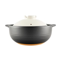 PEARL LIFE 전통 일본식 점토 냄비, 지름 25cm, 천연 점토, 슬로우 쿠킹 & 신선한 잠금, 2~3인용