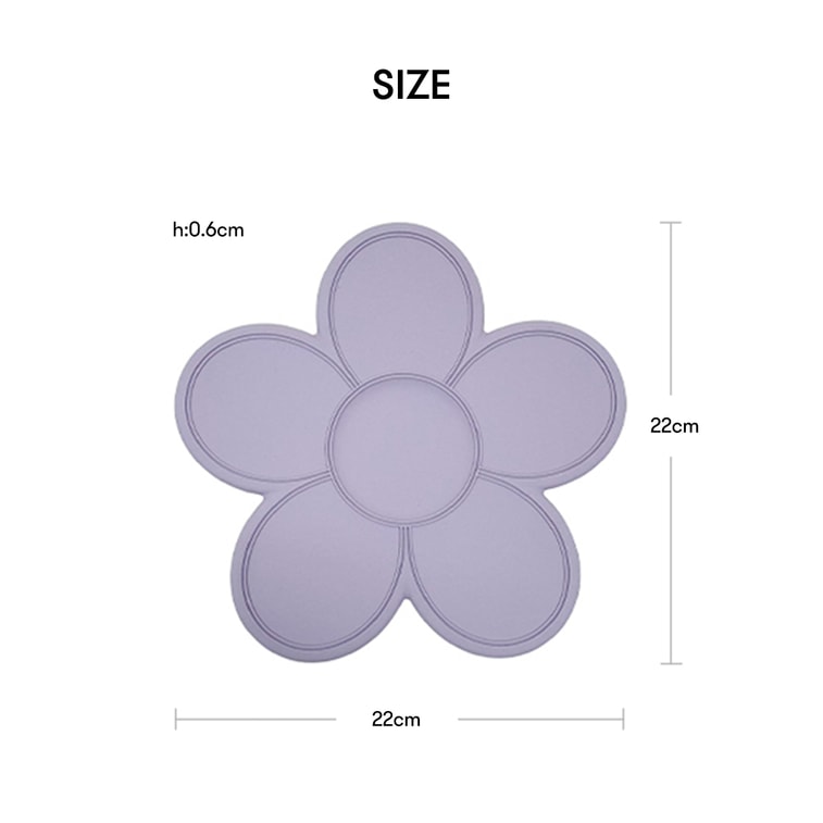 실리콘 이유식 매트 플라워 플레이스매트, 퍼플 6