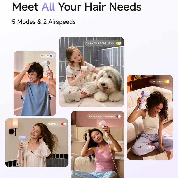 香港直送】Laifen Air ポータブル高速ヘアドライヤー ピンク 11万回転