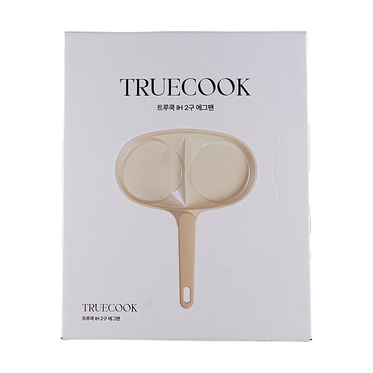 Beige Korean TRUECOOK Ceramic Double Hole Egg Frying Pan 12