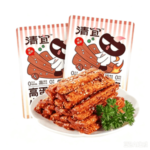 清宜 无油高蛋白辣条0脂肪低碳非油炸辣味解馋零食45g*2袋