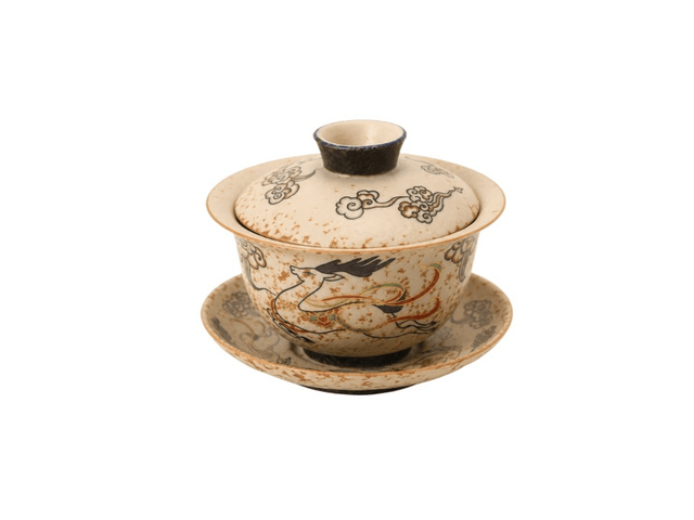 中国直邮】 一品仟堂风三才盖碗家用陶瓷功夫茶具150ml - 亚米